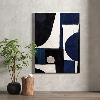 Modern abstract painting decorative painting 3d model