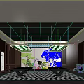Elegant Luxury Sales Office Leisure Area With Billiard Tables And Delicate Chinese Style Landscape Decoration