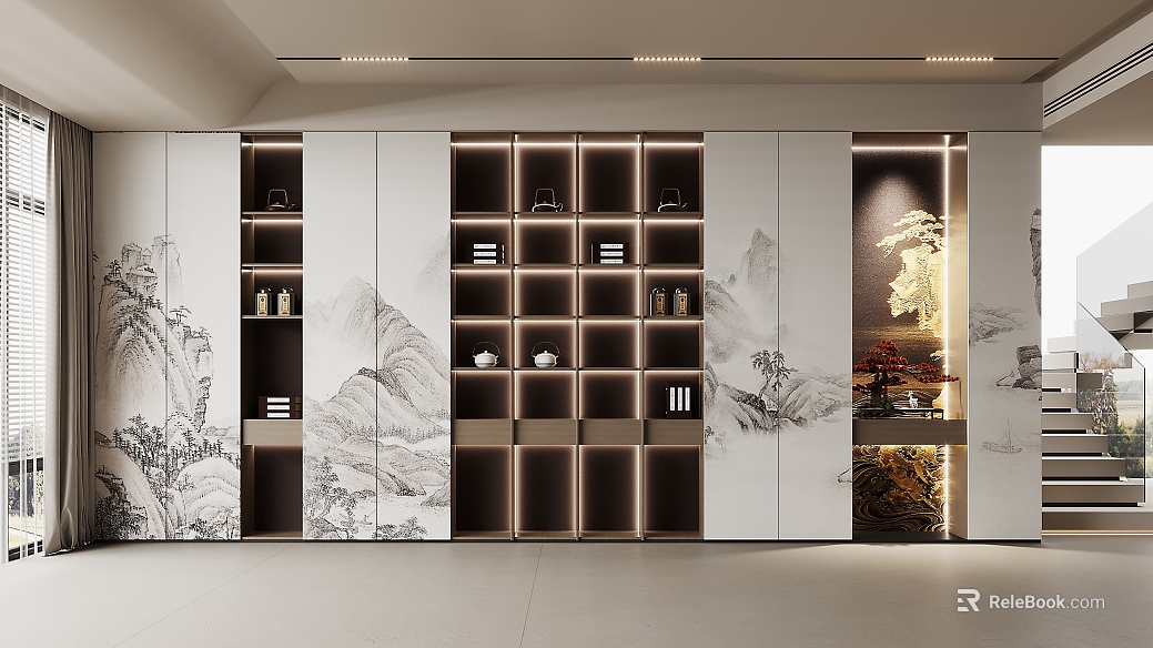 New Chinese Decorative Cabinet texture