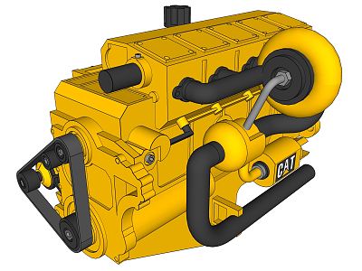 modern engine diesel engine 3d model