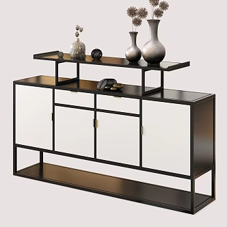 Chinese Style Entrance Cabinet Decoration 3d model