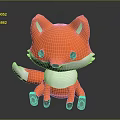 Cartoon Fox Game Movie Character With Orange Fur White Belly Black Eyes And Plush Paws