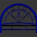 Stylish Blue Metal Bed Frame With Curved Headboard Black Slats And Decorative Bed Legs Design