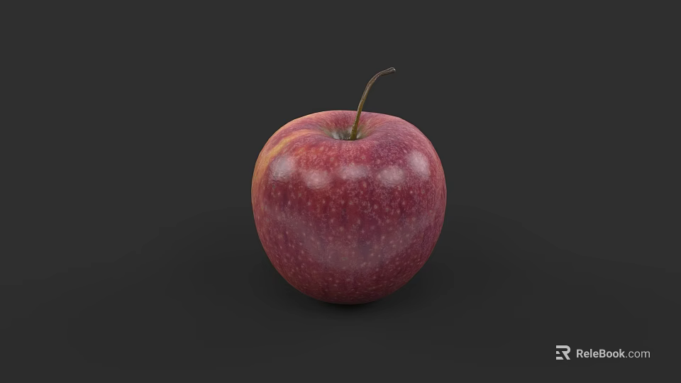 Healthy Vibrant Red Apple With Fresh Juicy Texture On Dark Background 3d model 
