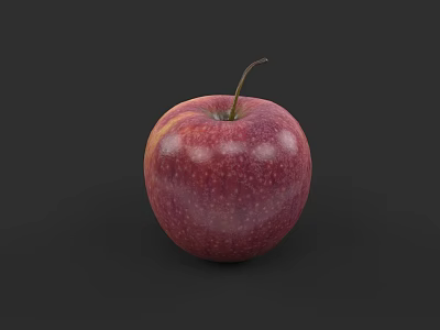 Delicious red apple fruit real 3d model