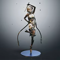 Sci Fi Game Movie Character Combat Outfit Weapon Dynamic Pose Mechanical Details Display Base