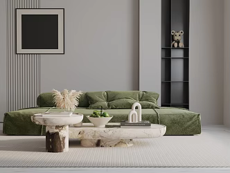 Modern three-seat sofa 3d model