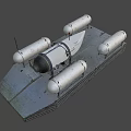 Modern Metallic Yacht Design With Cylindrical Structures And Platform Base