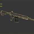 Modern Black Tactical Rifle With Ergonomic Grip And Detachable Magazine Design