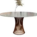 Dining Table Round Table Leisure Table Plant Ornaments Marble Table Coffee Table Side Table Decorative Table 3d model