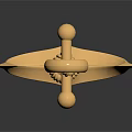 Golden Anchor Decorative Element With Shiny Metallic Surface And Rope Detail
