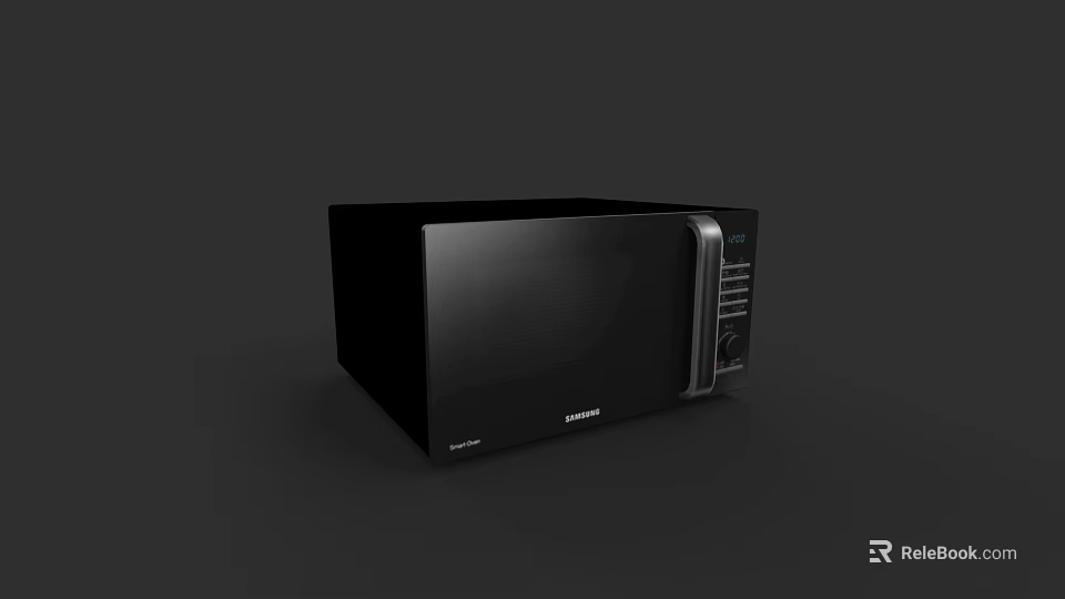 Stylish Black Panasonic Microwave Oven With Modern Design Kitchen Appliances 3d model 