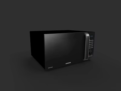 Stylish Black Panasonic Microwave Oven With Modern Design Kitchen Appliances 3d model