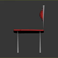 Sleek Modern Red Single Chair Design With Acrylic Seat Backrest And Metal Legs