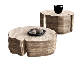 Nordic Coffee Table Root Plate Ornaments Low Table 3d model