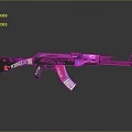 Colorful Assault Rifle With Pink Purple Graffiti Rascal Design And Modern Aesthetic