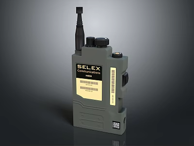 Gray Selex Model 2000 Doorbell Communication Device With Antenna And Label 3d model