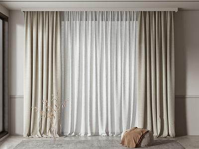 Modern Curtain Window Screen model