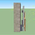 Building Component Wall Structure With Reinforced Concrete Insulation And Cladding Layers 3d model
