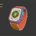 Smart Watch With Orange Nylon Strap Digital Display And Modern Design