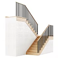 Modern Stairs Design With Wooden Steps Black Railings And White Walls