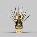 Majestic Game Fantasy Character with Intricate Iron Throne Design Details