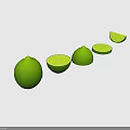Fresh Green Limes Whole Halved and Sliced on Dark Background