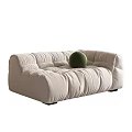 Modern Modular Multi Seater Sofa In Green And Beige Velvet With Button Design 3d model