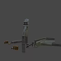 Green And Black Tactical Pistol With Textured Grip And Picatinny Rail Design