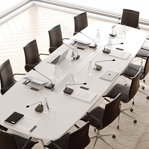 Modern conference table and chair combination 3d model