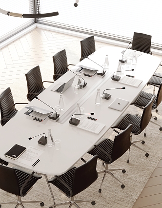 Modern conference table and chair combination 3d model