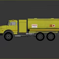 Yellow Functional Mercedes Tanker Truck With Large Fuel Tank And Heavy Duty Wheels