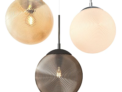 Modern Spherical Pendant Lights With Textured Glass Shades In Various Colors 3d model