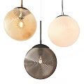 Modern Spherical Pendant Lights With Textured Glass Shades In Various Colors