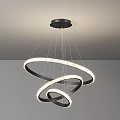 Elegant Modern Crystal Chandelier With Multi Layer Circular Rings And Illuminated Metal Frame