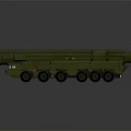 Green Heavy Duty Military Missile Launch Vehicle with Multiple Wheels and Long Launcher System