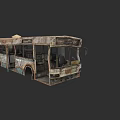 Abandoned Rusted Bus With Weathered Exterior Broken Windows And Worn Body
