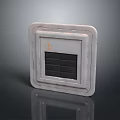 Marble Texture Square Switch Panel With Black Buttons And Warning Symbol For Home Use