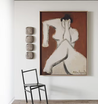 modern figure painting decorative painting 3d model