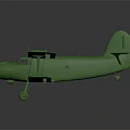 Green Biplane Airliner Model With Detailed Wings Propeller And Static Display On Dark Background
