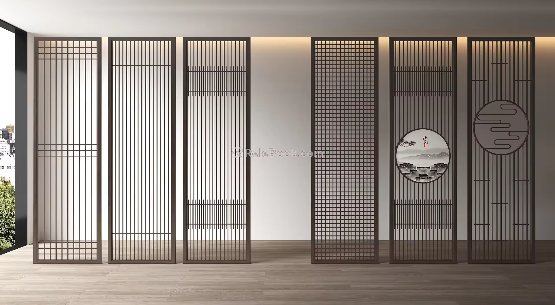 New Chinese style partition screen partition porch partition new Chinese style porch 3d model