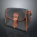 Stylish Black Brown Leather Crossbody Bag With Metal Buckle And Strap Design