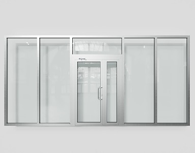 Glass Door Swing Door Head Lobby Door Lobby Door Office Glass Partition 3d model