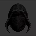 Gray Distressed Hooded Mask With Bloodstains For Cosplay Costume Accessory