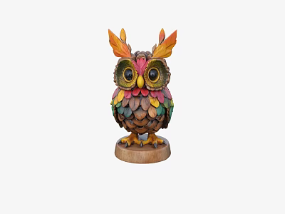 Cartoon owl owl ornaments 3d model