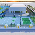 Sports Fitness Outdoor Track and Field Stadium with Football Field Running Track and Sandpit