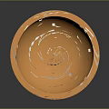 Creamy White Swirl Ice Cream in Orange Cone on Smooth Surface with Reflection