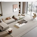 Modern sofa coffee table combination 3d model