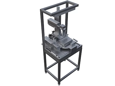 Industrial Equipment With Sturdy Metal Frame Workbench And Mechanical Components For Industrial Use 3d model