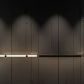 Modern Linear Pendant Light Design With Metal Frame And LED Lighting For Living Room